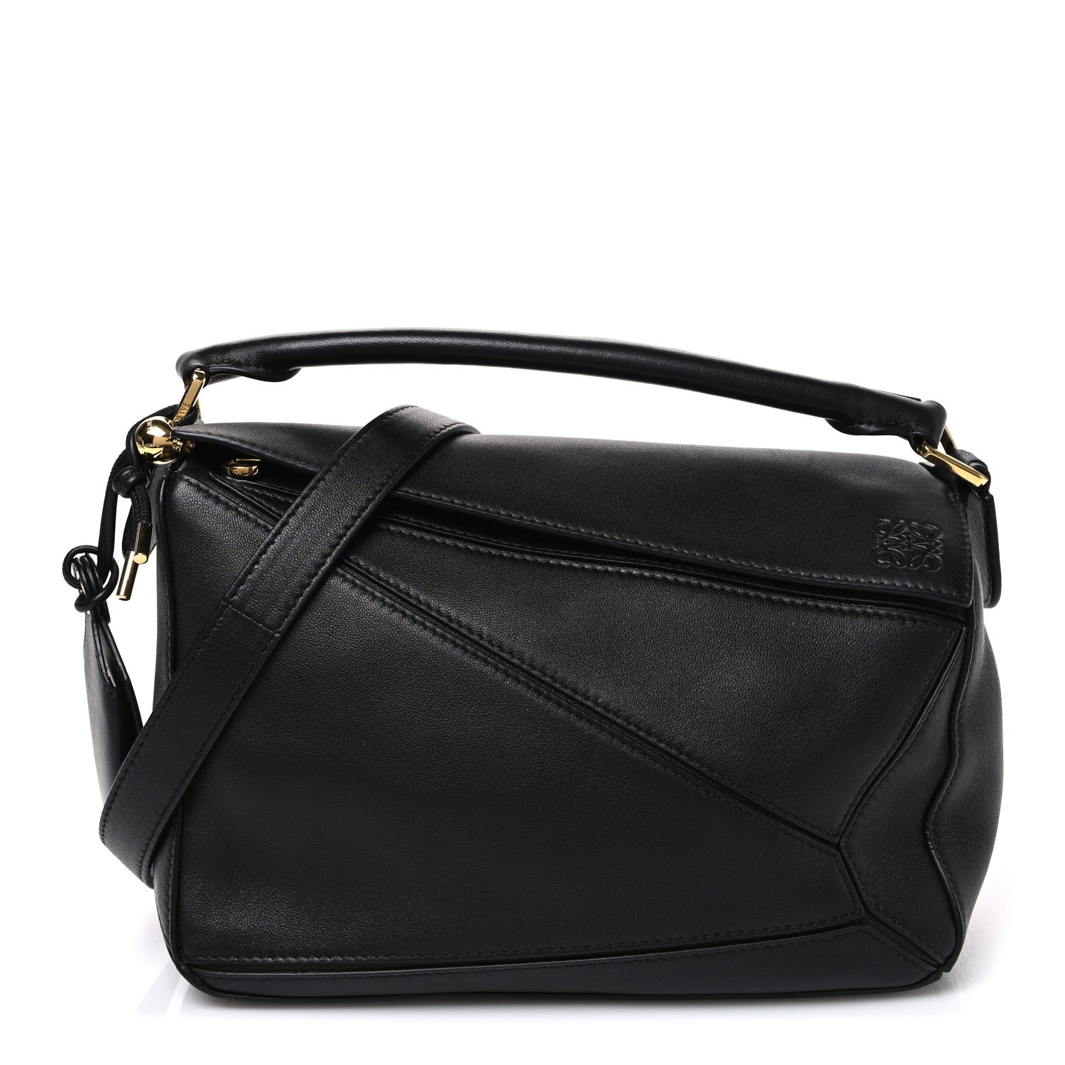 Loewe Nappa Lambskin Small Featherlight Puzzle Bag Black 1 of 9
