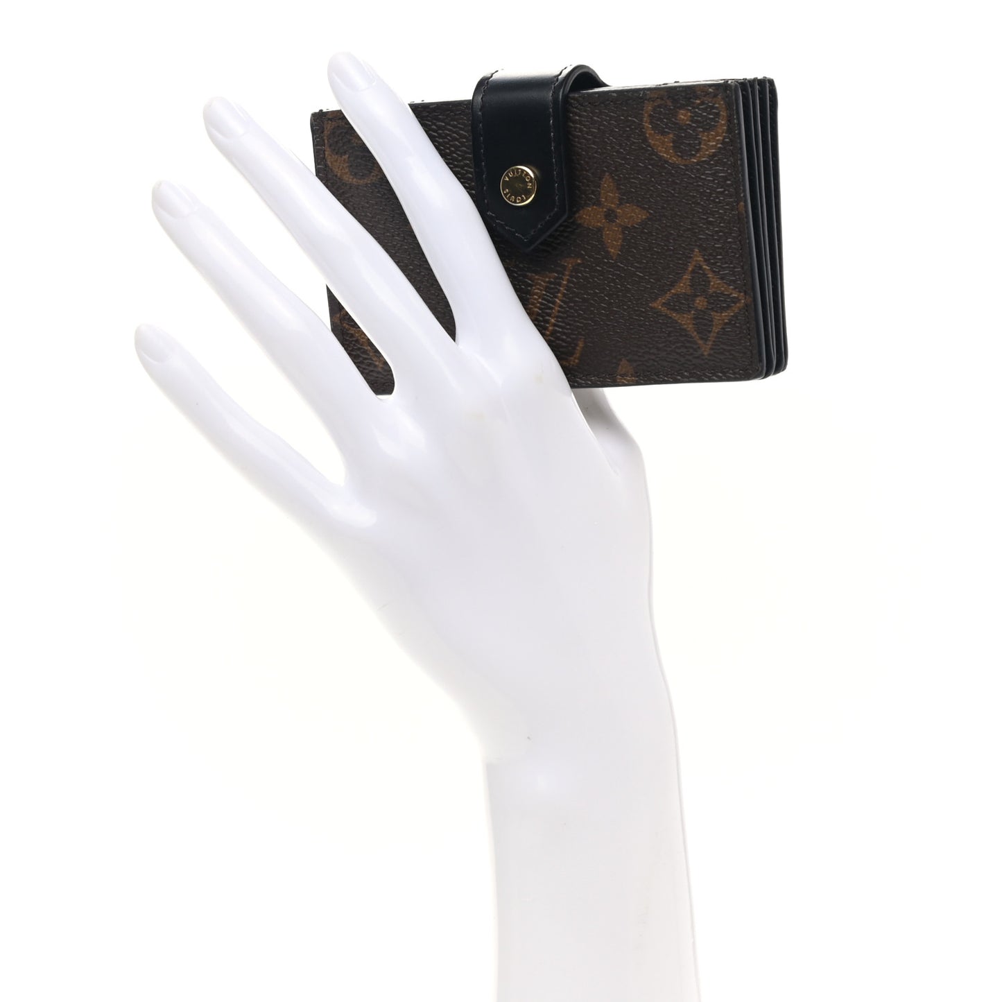 Monogram Gusset Card Holder Black