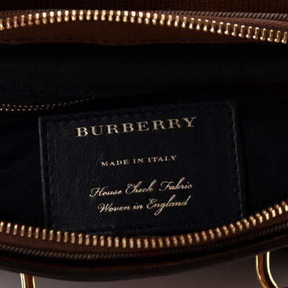 Burberry Derby Calfskin House Check Medium Milverton Satchel Tan 5 of 8