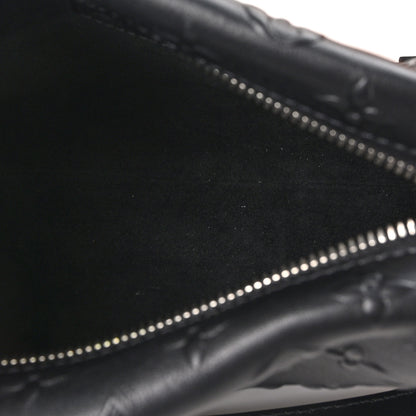 Louis Vuitton Calfskin Debossed Monogram Side Trunk Black 5 of 10