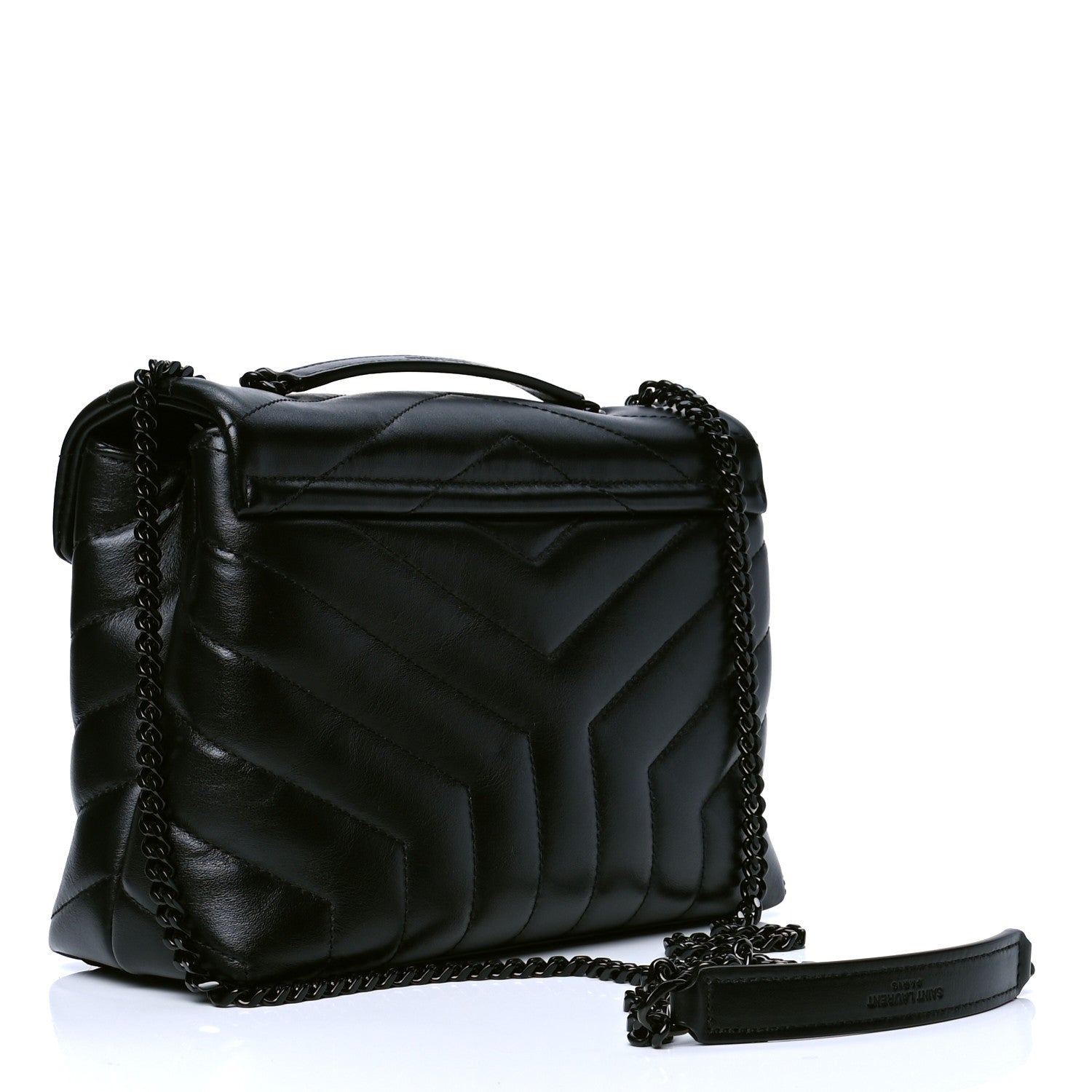 Saint Laurent Calfskin Y Quilted Monogram Small Loulou Chain Satchel Black 2 of 4