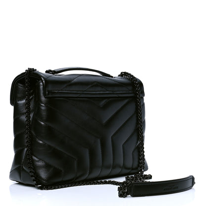 Saint Laurent Calfskin Y Quilted Monogram Small Loulou Chain Satchel Black 2 of 4