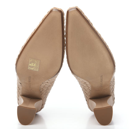 Bottega Veneta Nappa Intrecciato Almond Pumps 38 Cipria 5 of 8