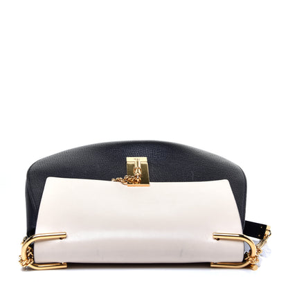 Chloe Grained Calfskin Lambskin Bi-Color Drew Shoulder Bag Black Powder Beige 13 of 15