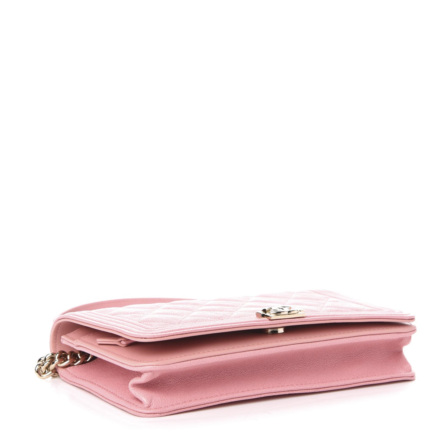 Caviar Quilted Boy Wallet On Chain WOC Pink