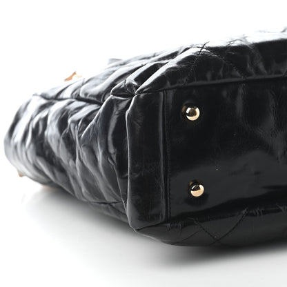 Chanel Glazed Calfskin Lambskin Portobello Tote Black Beige 8 of 11