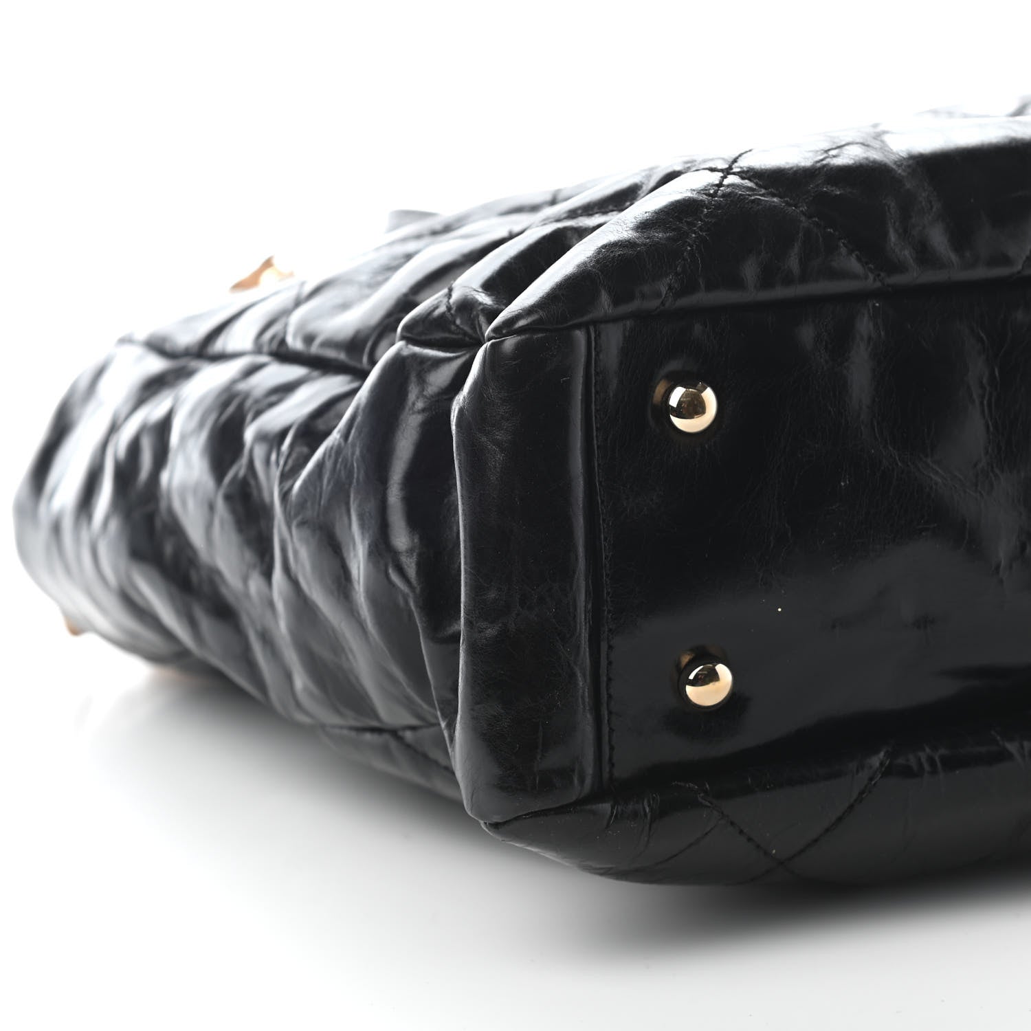 Chanel Glazed Calfskin Lambskin Portobello Tote Black Beige 8 of 11