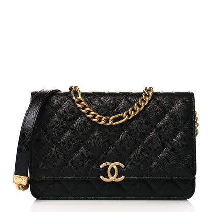 Chanel Caviar Quilted Bracelet On Chain Wallet On Chain WOC Black 1 of 10