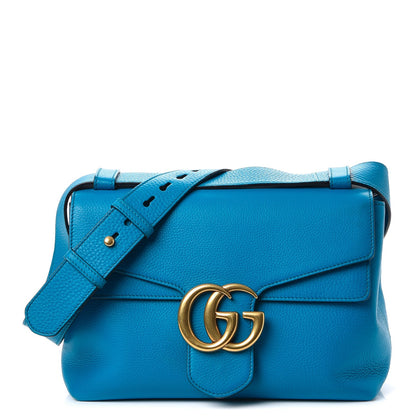 Gucci Calfskin GG Marmont Shoulder Bag Turquoise 1 of 9