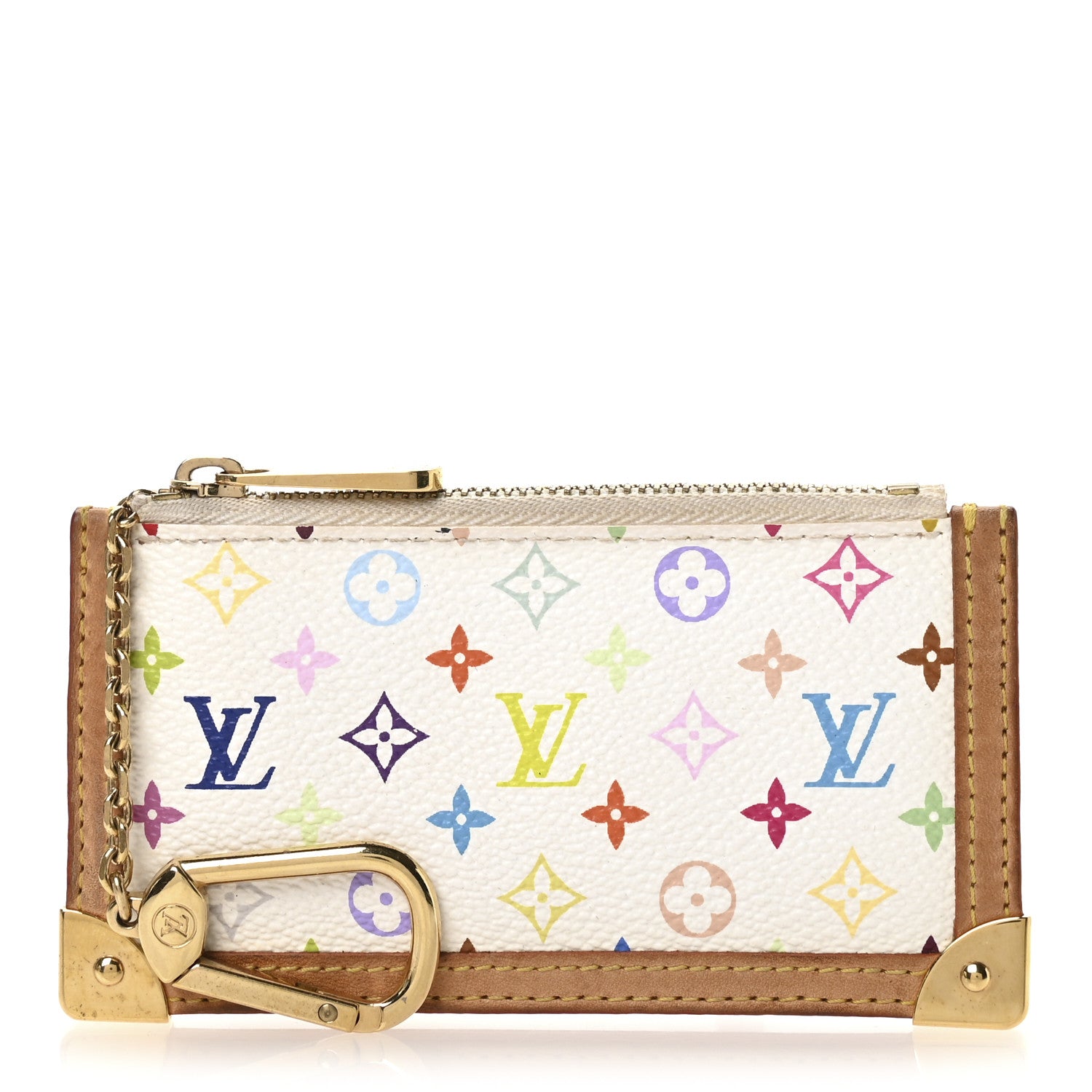 Louis Vuitton Monogram Multicolor Key Pouch White 1 of 7