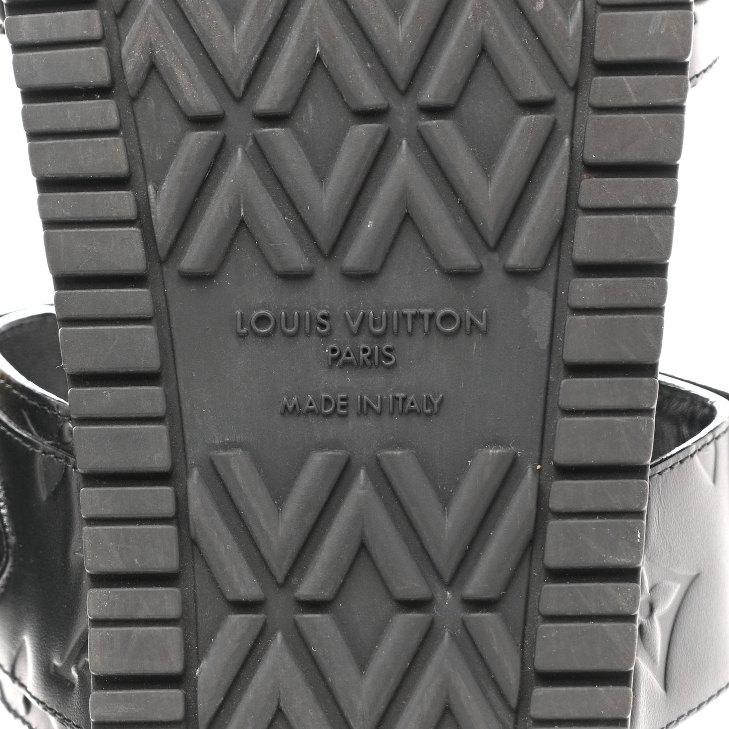 Lambskin Embossed Monogram Bom Dia Flat Mule Sandals 38 Black