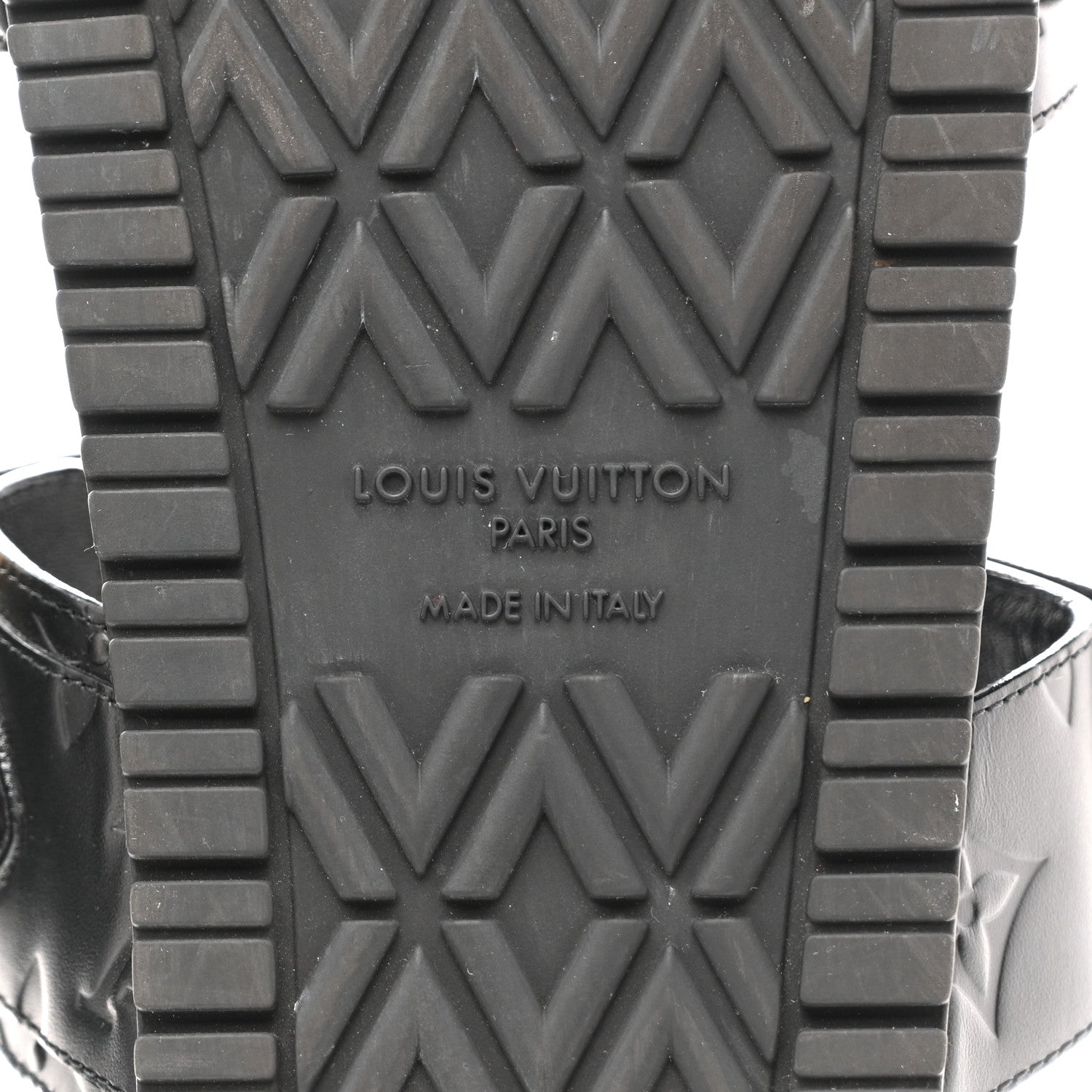 Louis Vuitton Lambskin Embossed Monogram Bom Dia Flat Mule Sandals 38 Black 7 of 11