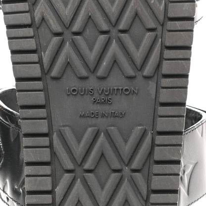 Louis Vuitton Lambskin Embossed Monogram Bom Dia Flat Mule Sandals 38 Black 7 of 11