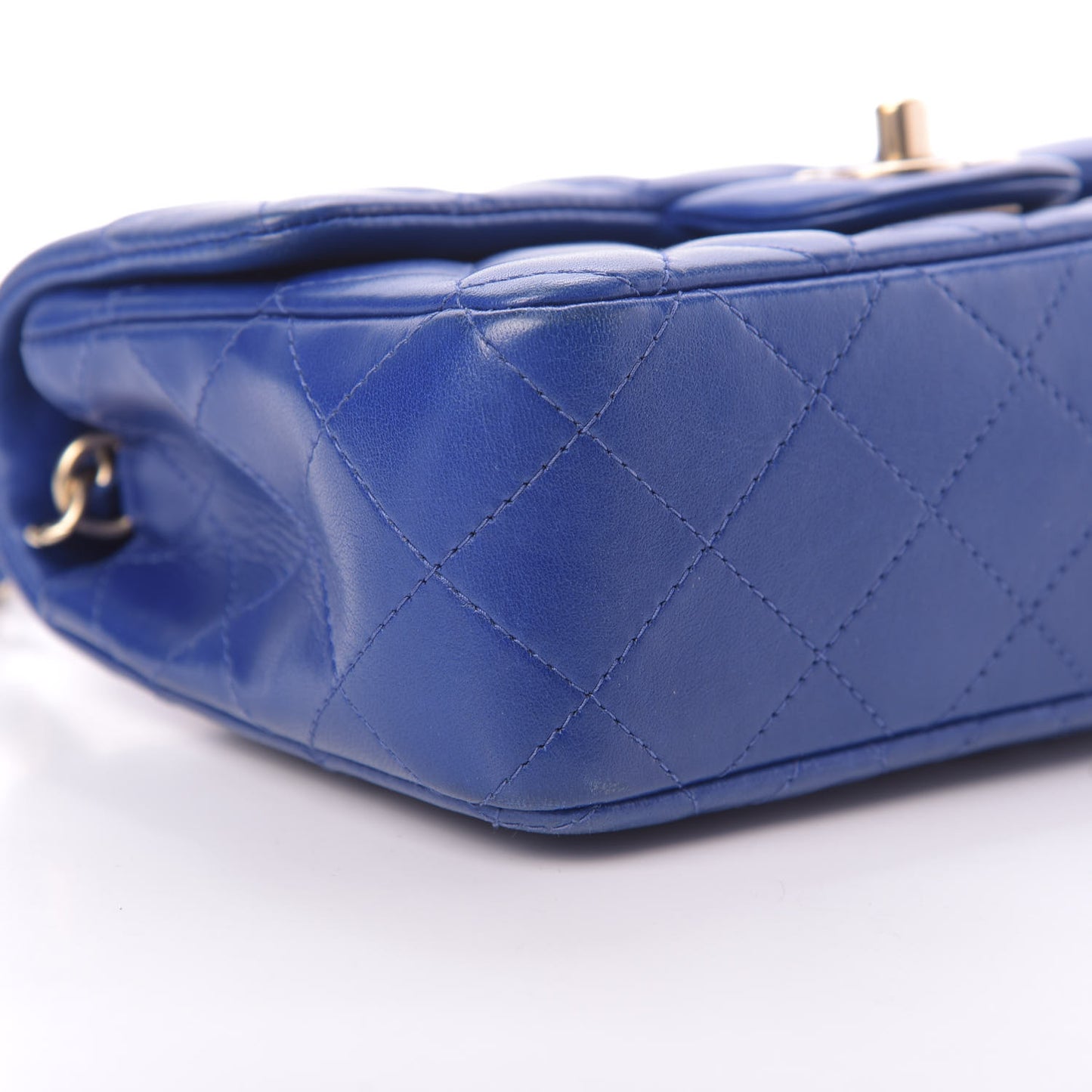 Lambskin Quilted Mini Rectangular Flap Royal Blue