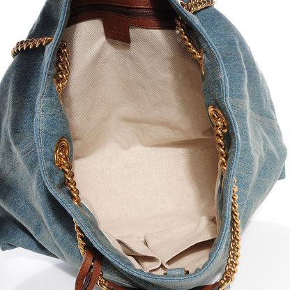 Gucci Denim Medium Soho Chain Shoulder Bag Blue 9 of 9