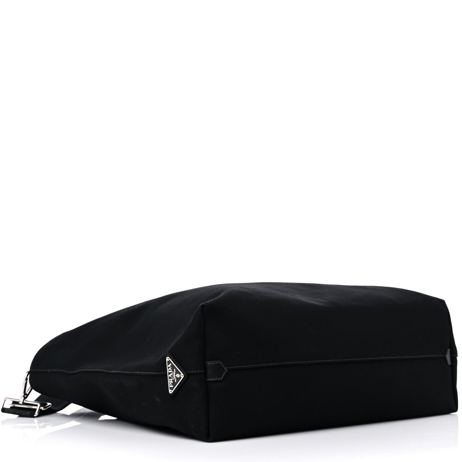Prada Canvas Embroidered Drill Tote Black 4 of 9