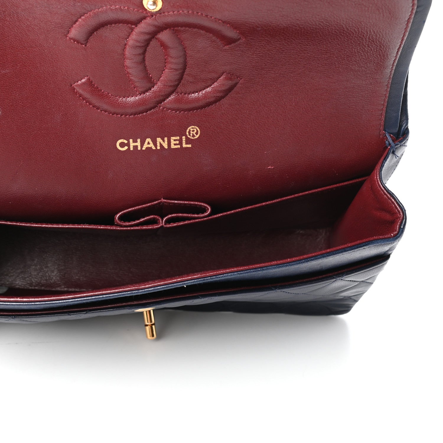 Chanel Lambskin Quilted Medium Double Flap Navy 5 of 9