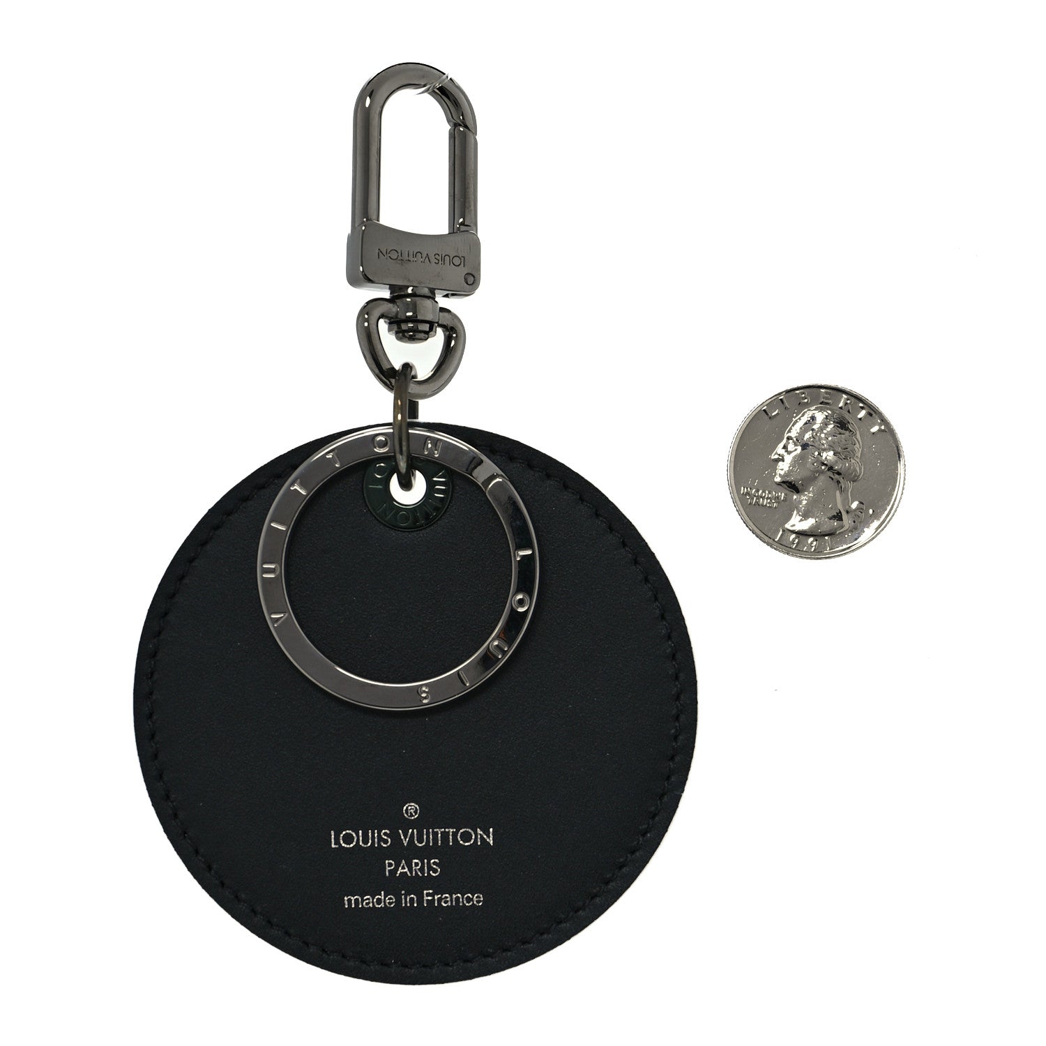 Louis Vuitton Monogram Eclipse Illustre Vivienne Bag Charm Key Holder Black 2 of 3