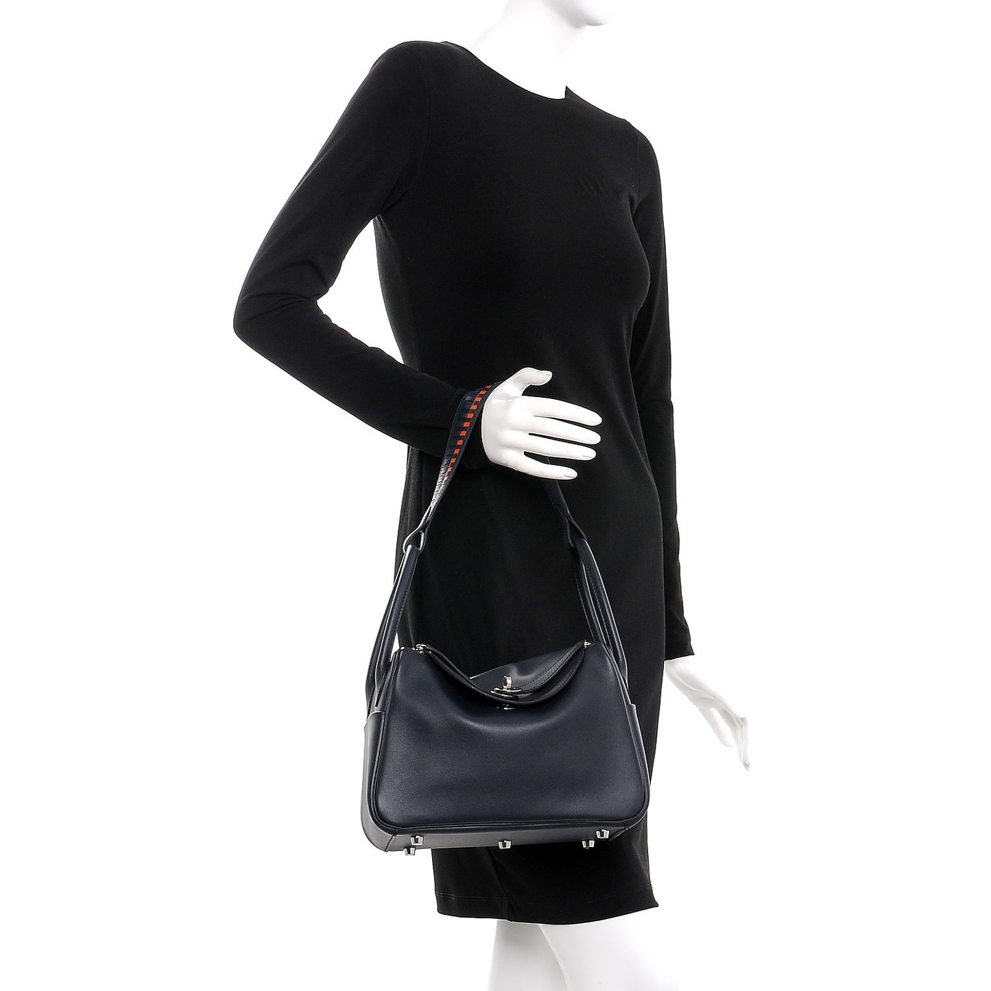 Swift Epsom Lindy 26 Tressage De Cuir Bleu Indigo Noir Terre Battue