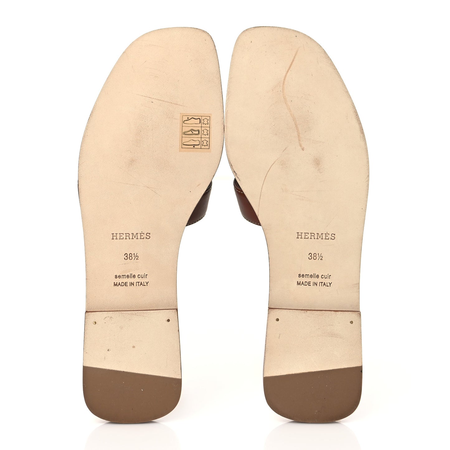 Box Calfskin Oran Sandals 38.5 Gold