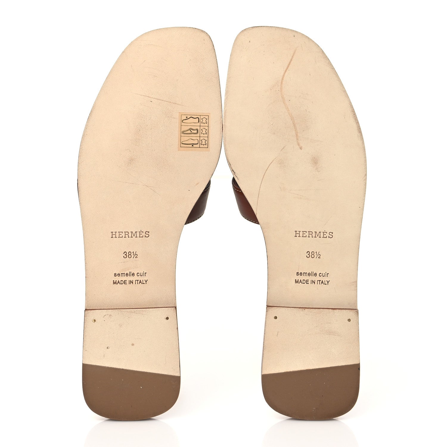 Hermes Box Calfskin Oran Sandals 38.5 Gold 5 of 9
