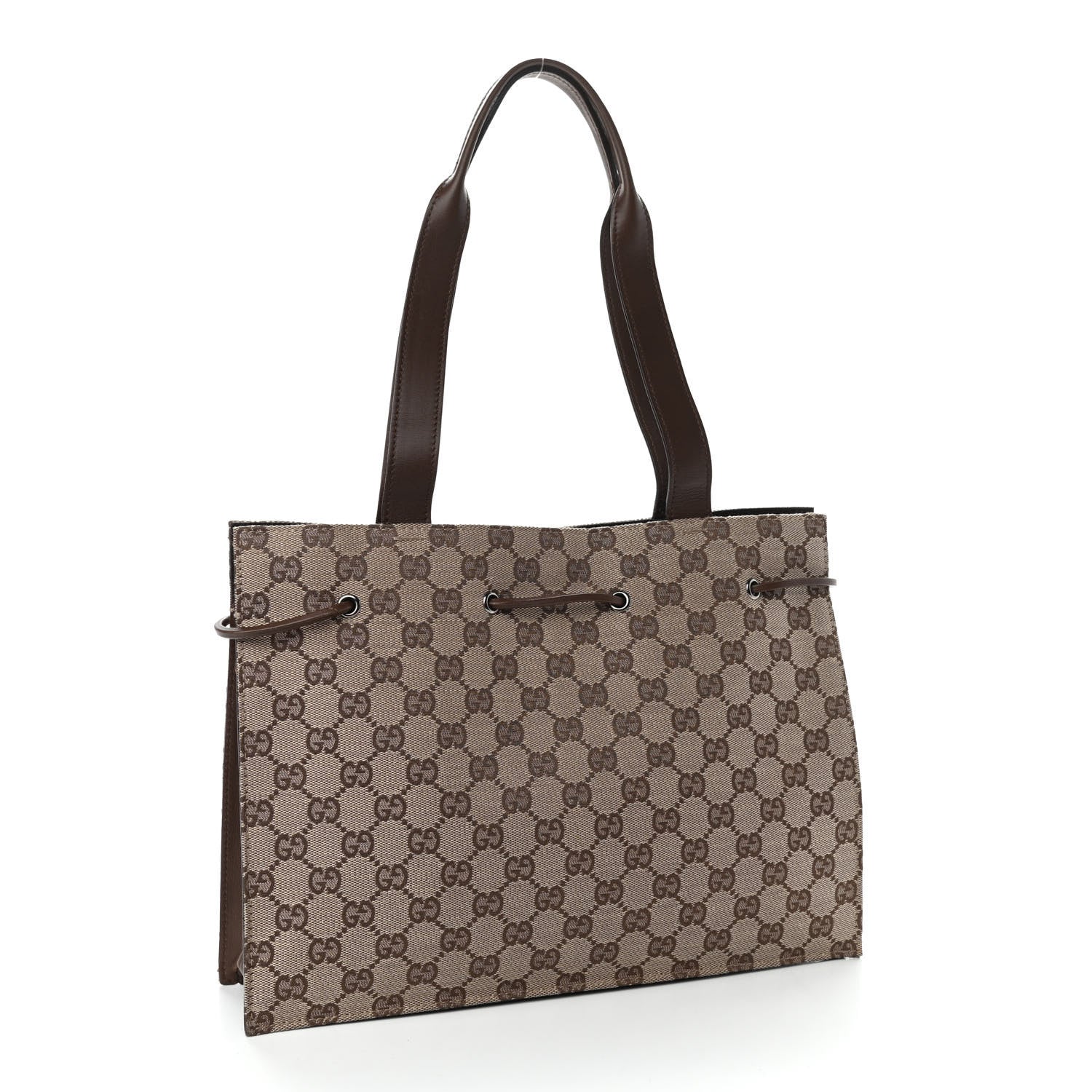 Gucci Monogram Drawstring Bag Brown 3 of 10
