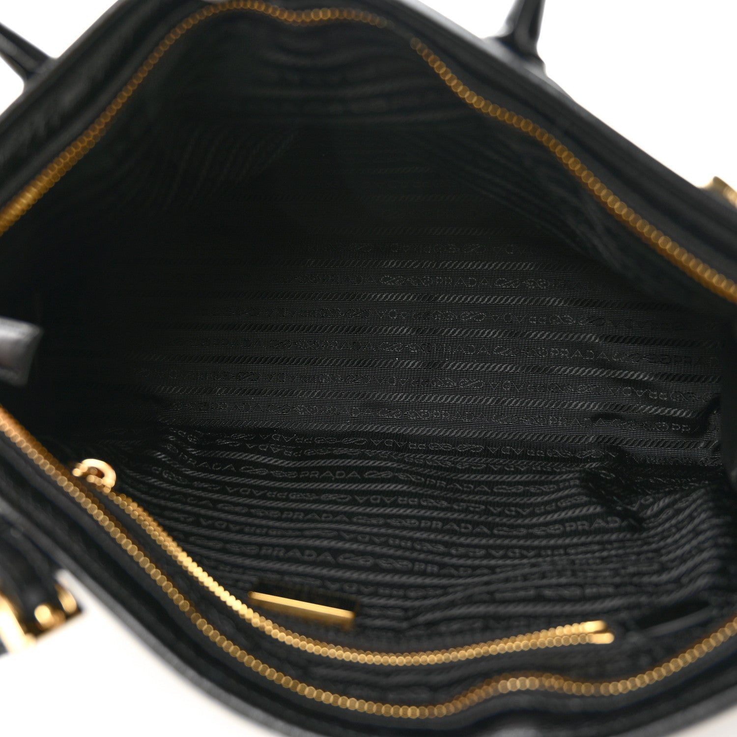 Prada Glossy Calfskin Triangle Large Bonnie Shoulder Bag Black 8 of 19
