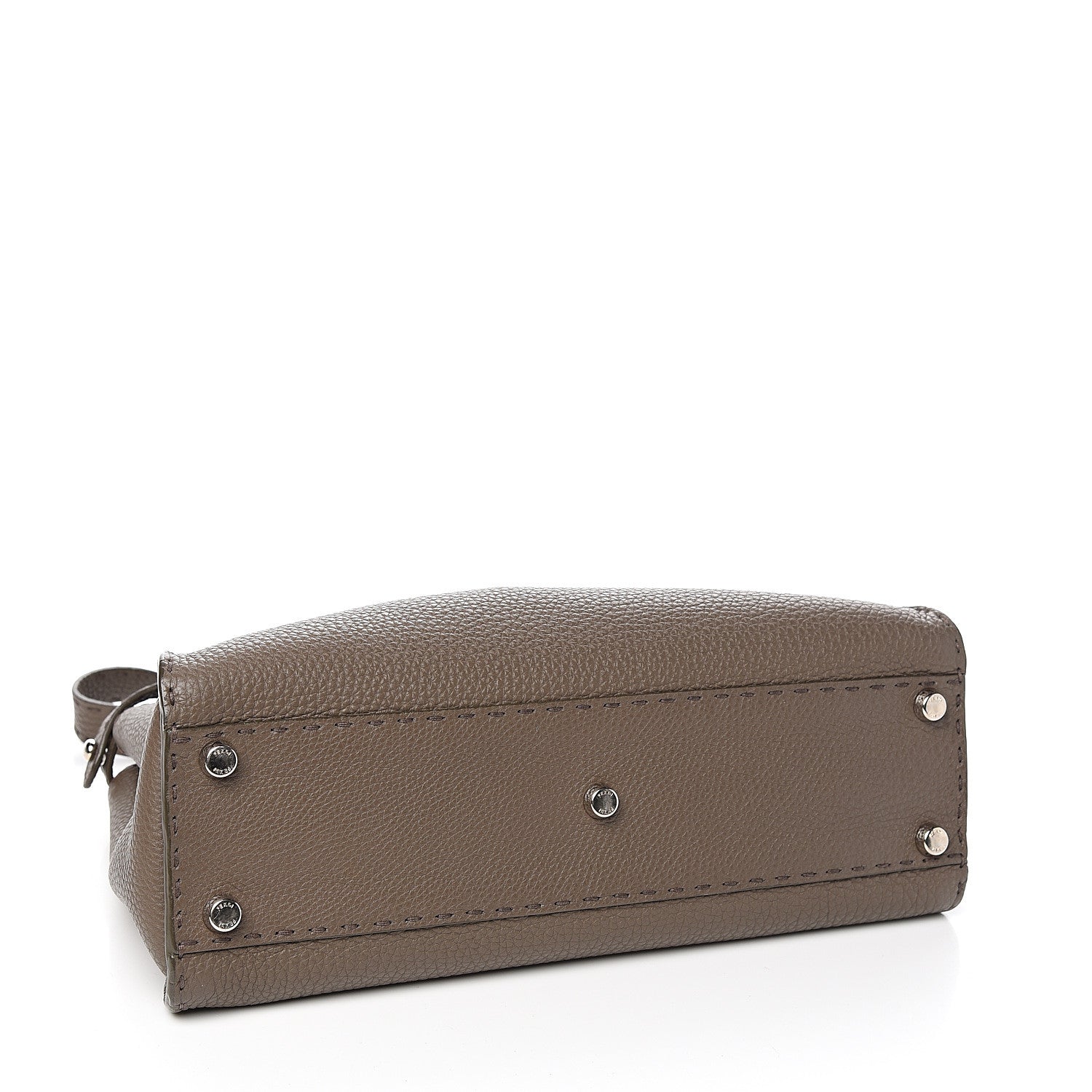 Fendi Cuoio Romano Alcantara Selleria Medium Peekaboo Iconic Satchel Grey Fuchsia 3 of 10