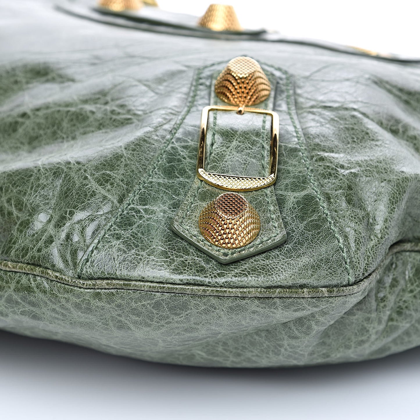 Agneau Giant 21 Gold Hardware Hobo Green