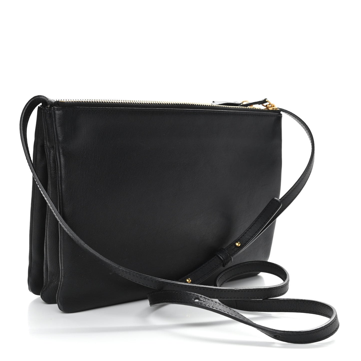Lambskin Large Trio Crossbody Bag Black