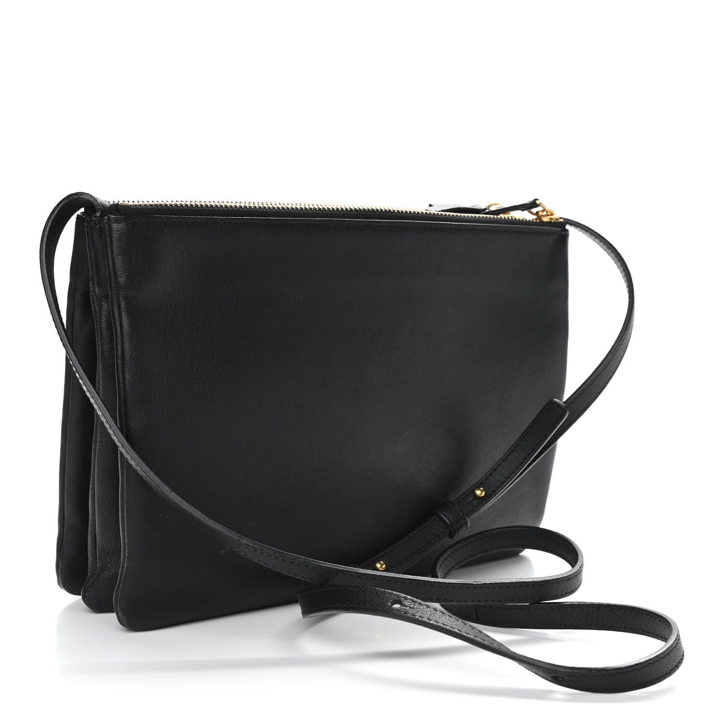 Celine Lambskin Large Trio Crossbody Bag Black 3 of 9