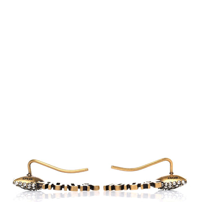 Christian Dior Metal Crystal J'Adior Heart Earrings Aged Gold 3 of 4
