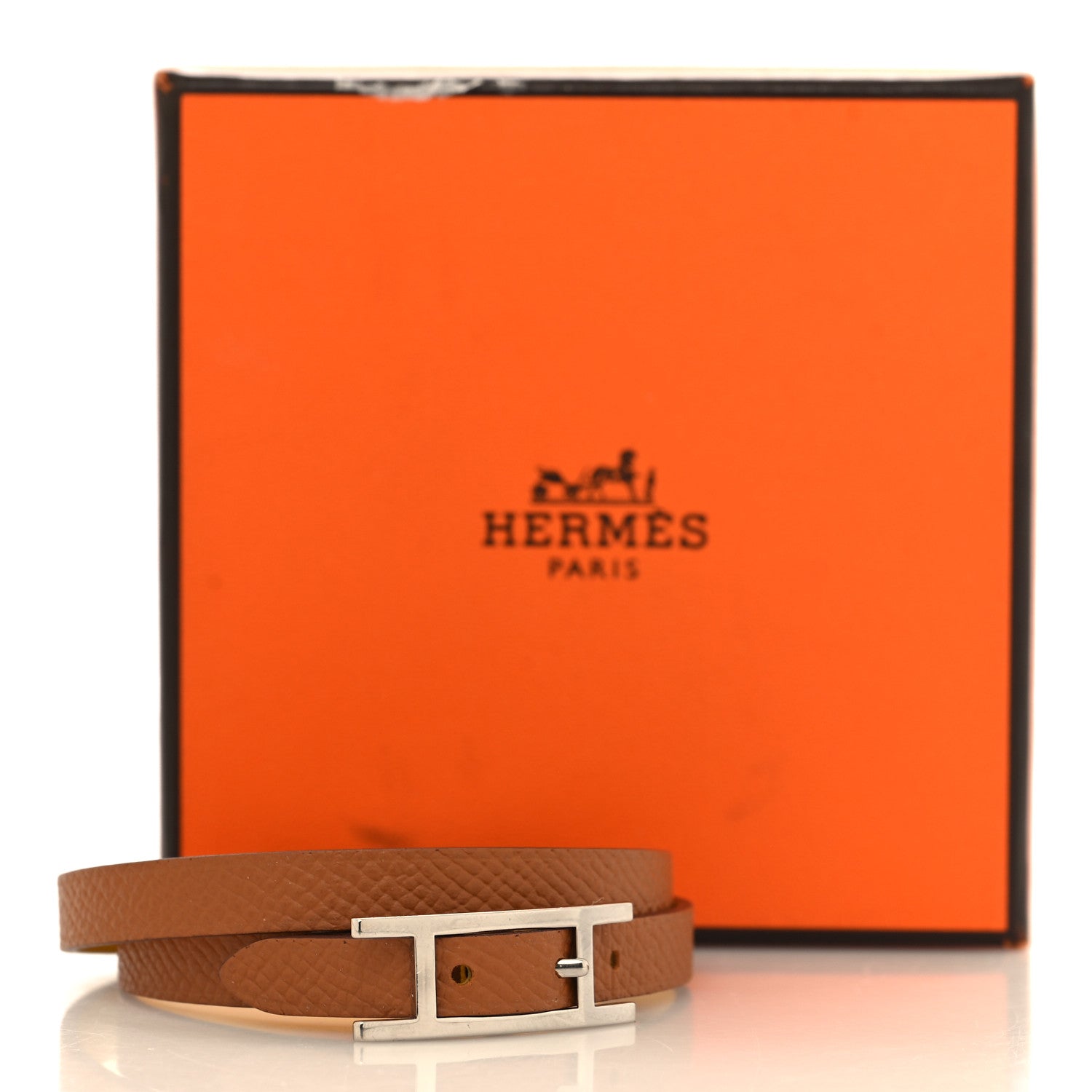 Hermes Epsom Swift Behapi Double Tour Bracelet T5 Gold Jaune Ambre 5 of 5