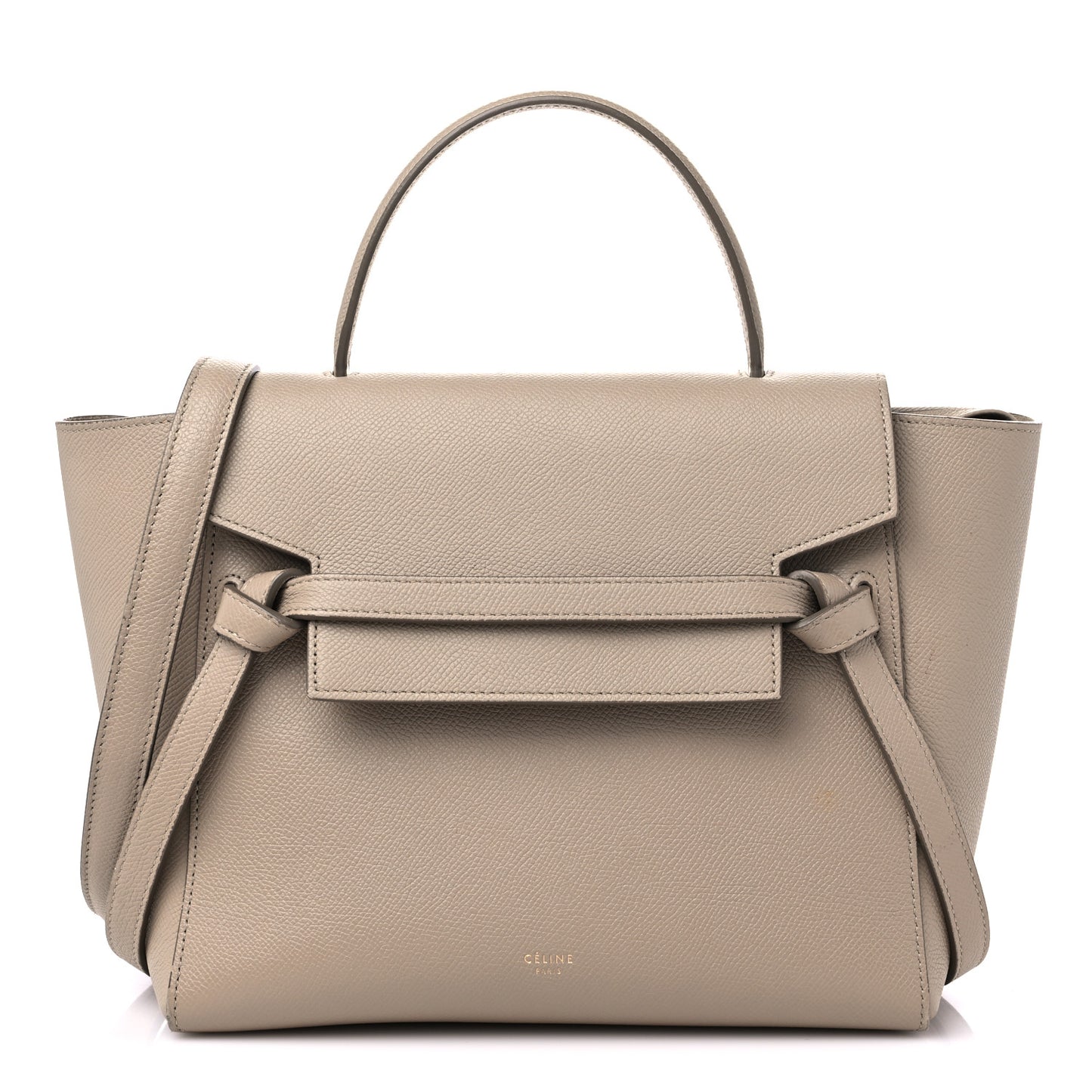Baby Grained Calfskin Micro Belt Bag Light Taupe