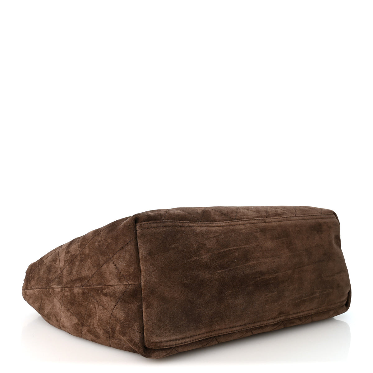 Suede Quilted Neo Cabas Small Shopping Tote Dark Brown
