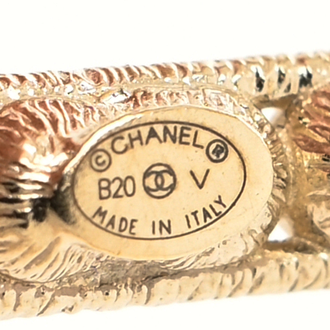 Chanel Crystal Cha-Nel Logo Drop Earrings Gold 4 of 4