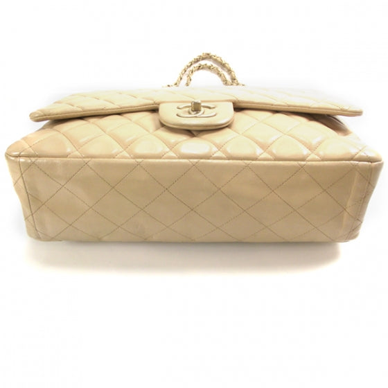 Lambskin Quilted Maxi Flap Beige Clair