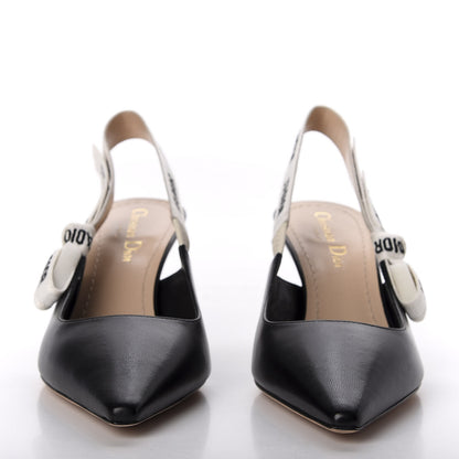Christian Dior Lambskin Ribbon J'Adior Slingback 65mm Pumps 37 Black 2 of 10