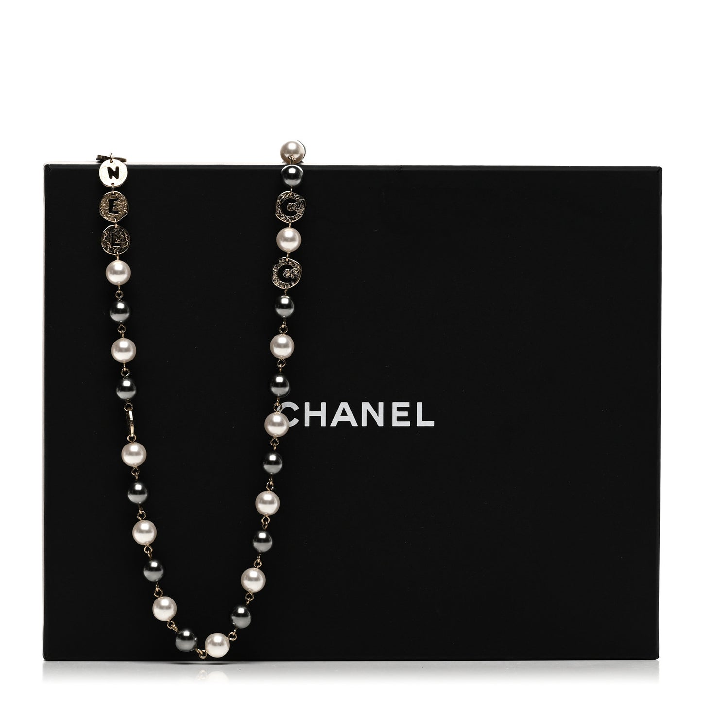 Pearl Papyrus Long Necklace Gold Pearly White Gold