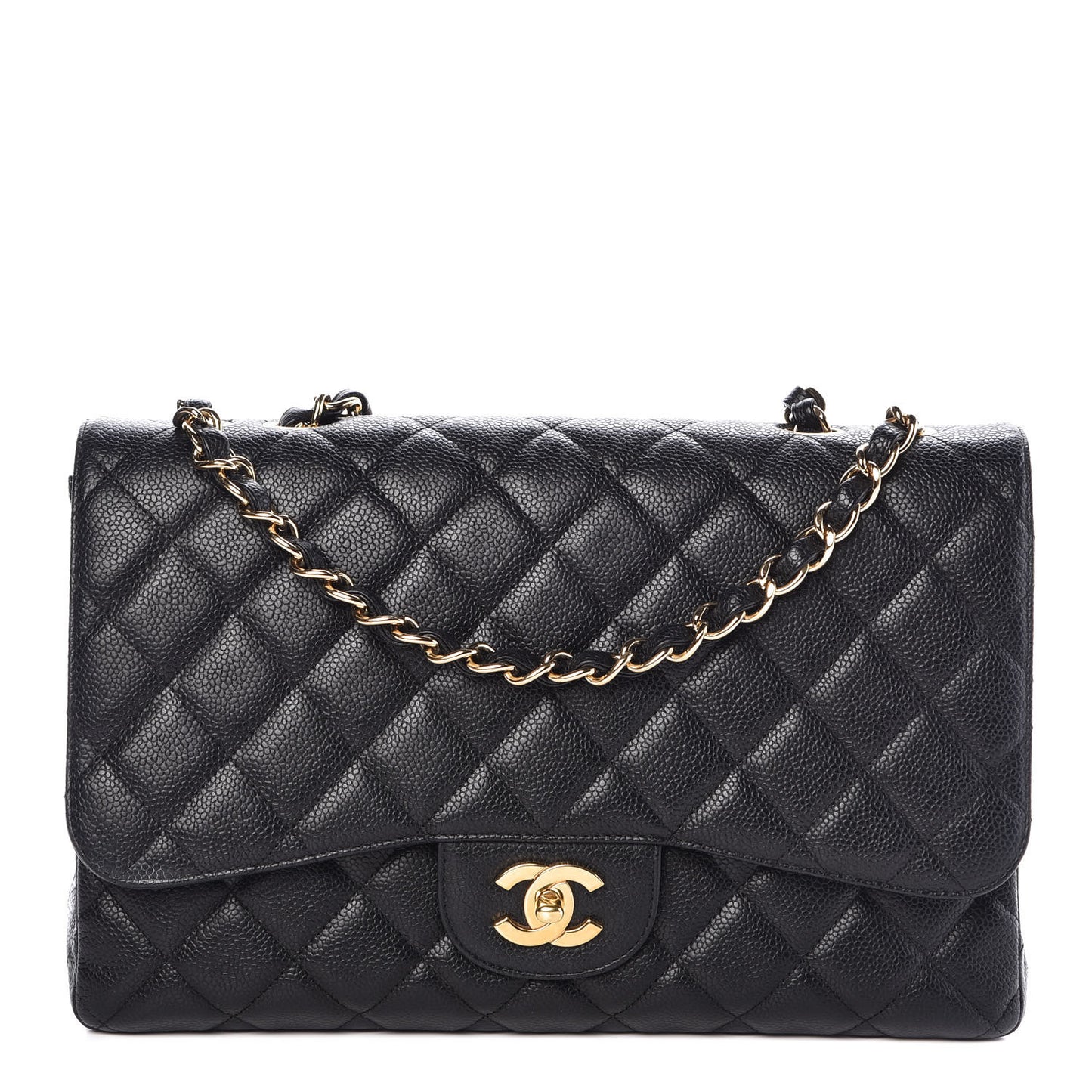 Caviar Quilted Jumbo Single Flap Black