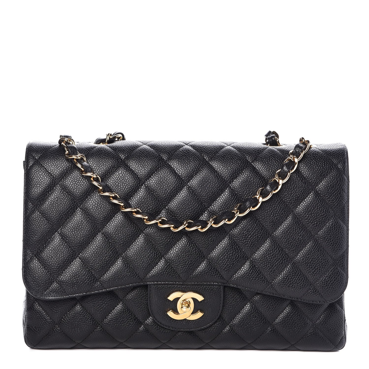Chanel Caviar Quilted Jumbo Single Flap Black 1 of 9