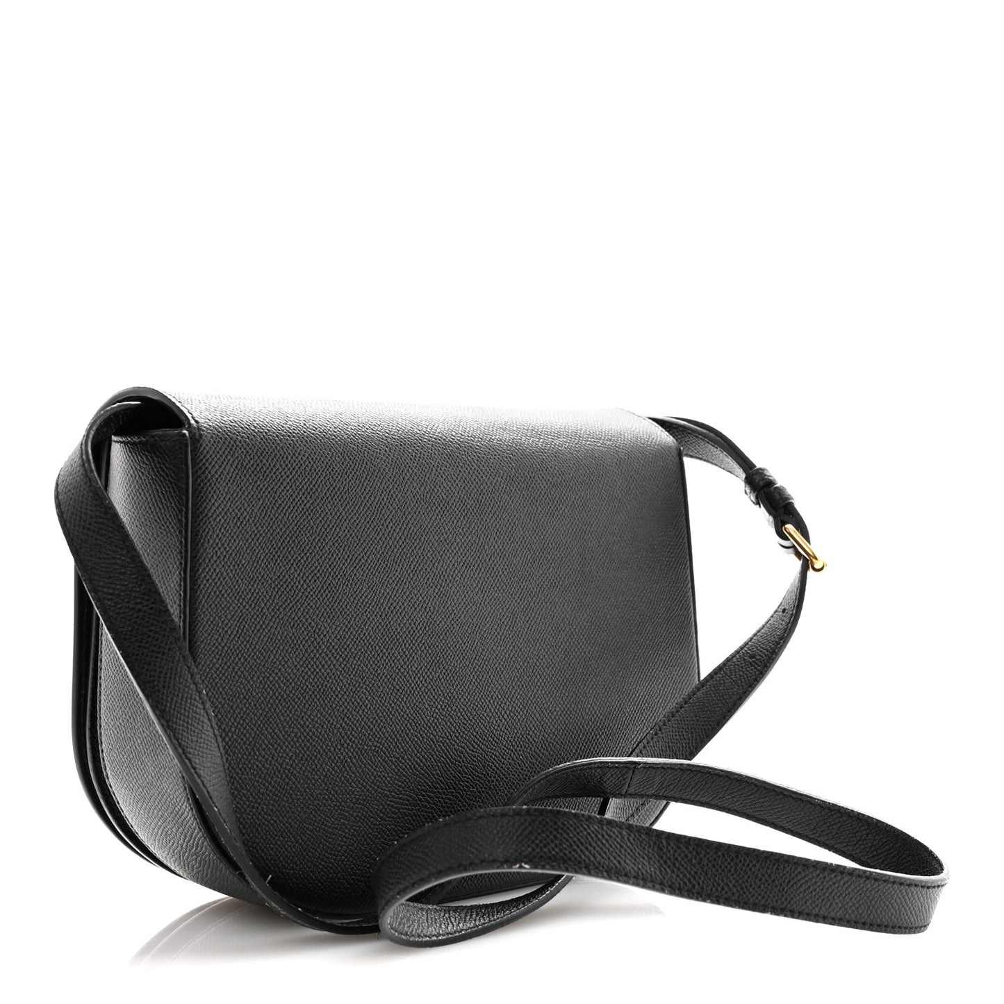 Signature Grained Calfskin Logo S Ville Day Bag Black
