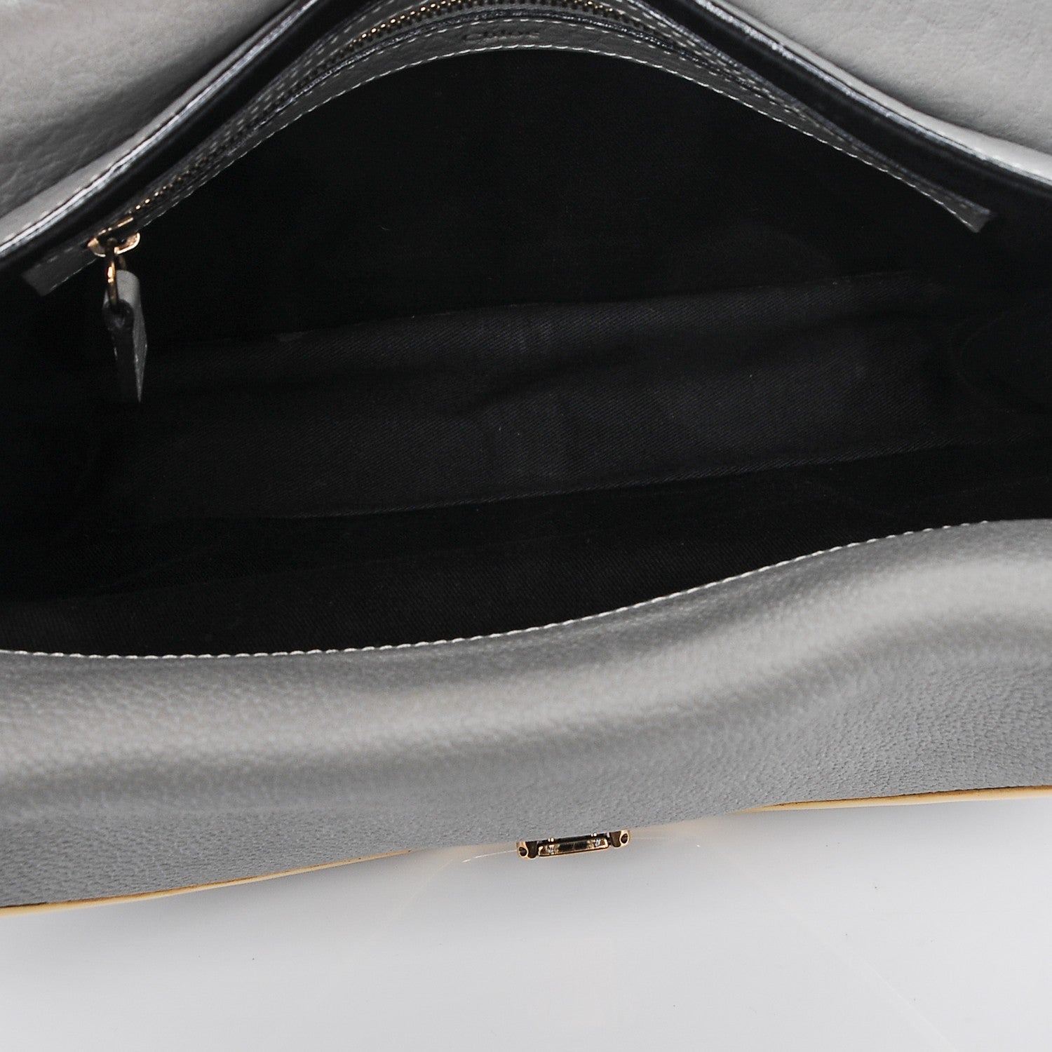 Chloe Grained Calfskin Sally Flap Bag Grey 5 of 8