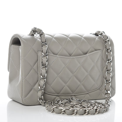 Chanel Lambskin Quilted Mini Rectangular Flap Grey 3 of 10