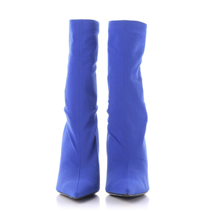 Balenciaga Jersey Crepe Pointed Toe Knife Booties 40 Bleu Sapphir 2 of 8