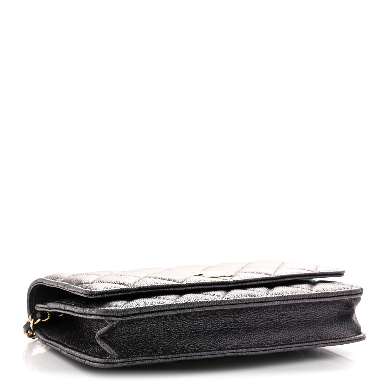 Chanel Iridescent Caviar Quilted Wallet on Chain WOC Dark Blue 4 of 11