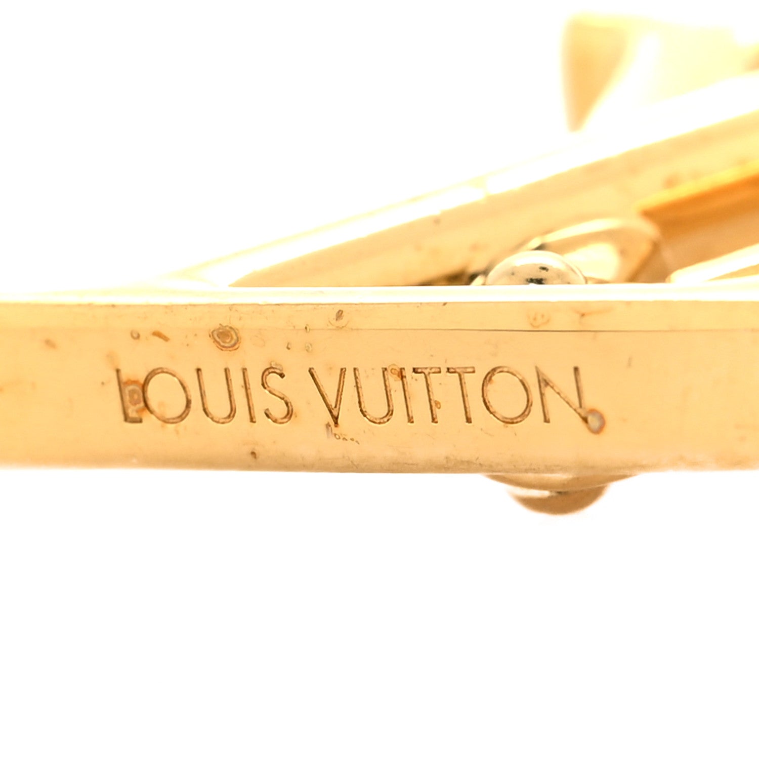 Louis Vuitton Metal Macro LV Earrings Gold 4 of 6