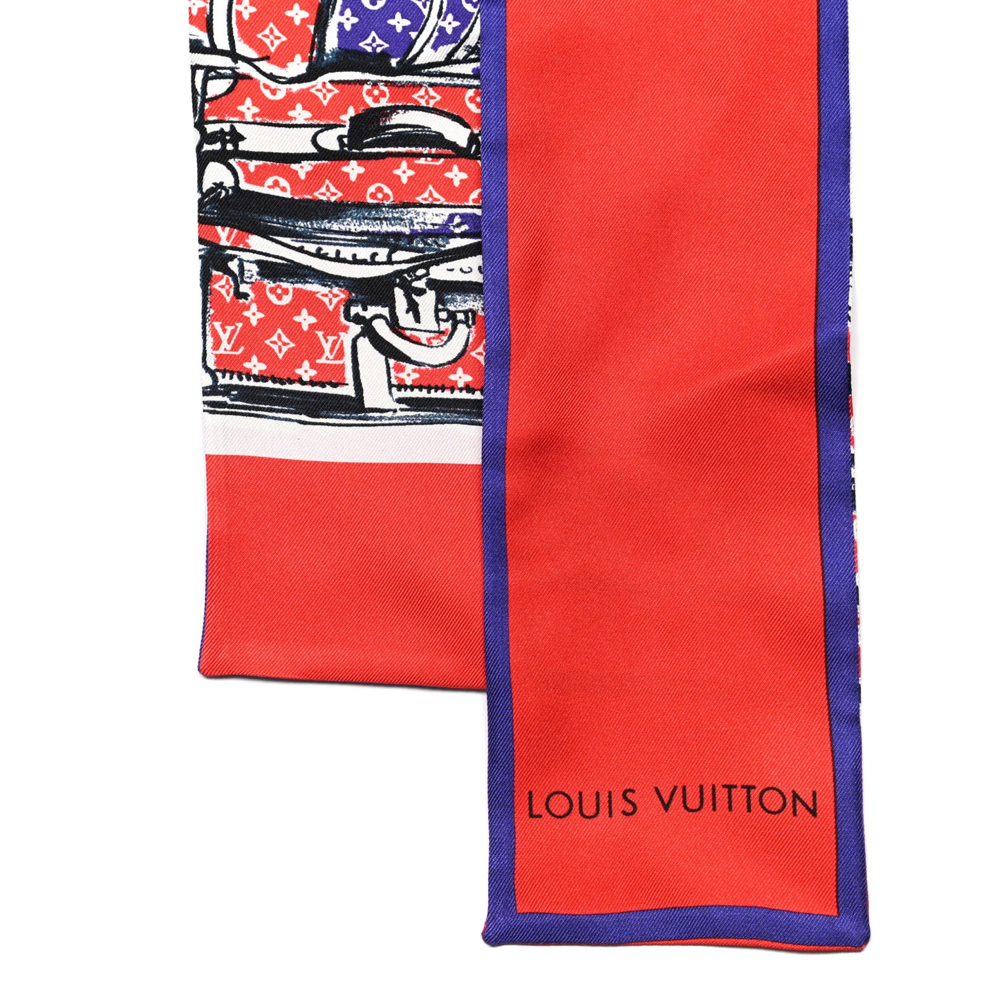 Silk Monogram Trunks Bandeau Coquelicot