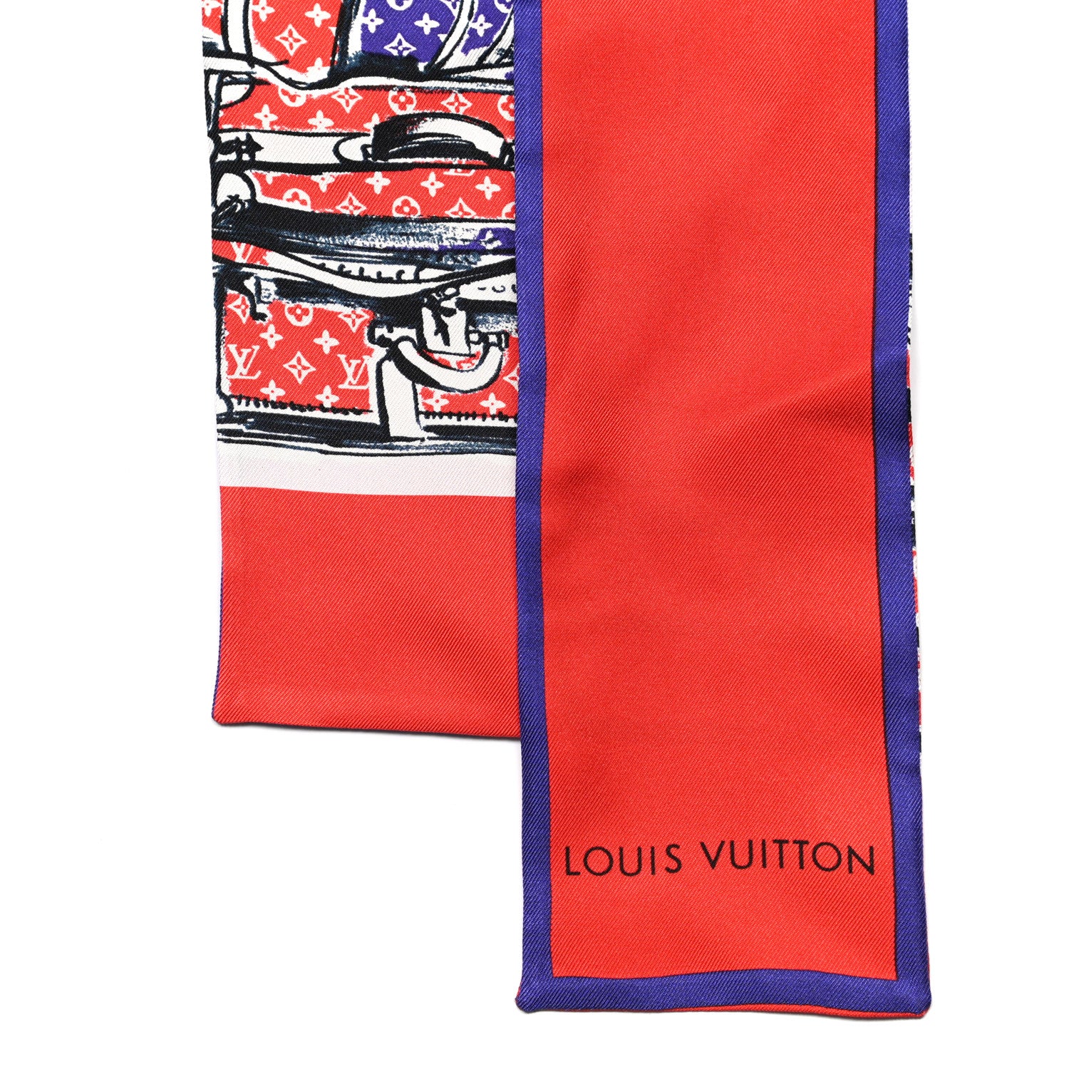 Louis Vuitton Silk Monogram Trunks Bandeau Coquelicot 2 of 3