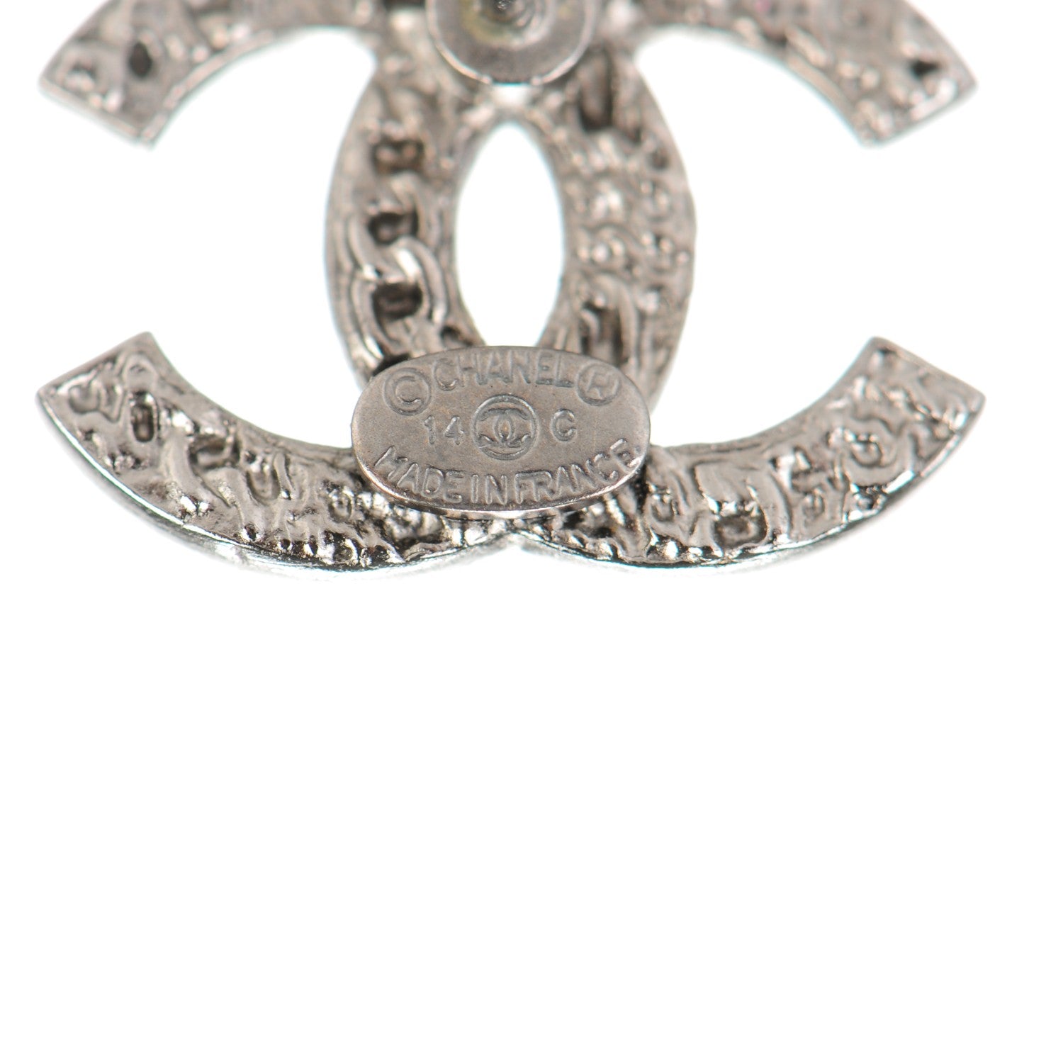 Chanel CC Chain Earrings Silver 4 of 4